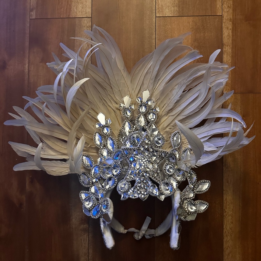 Elegant Feather and Rhinestone Headpiece